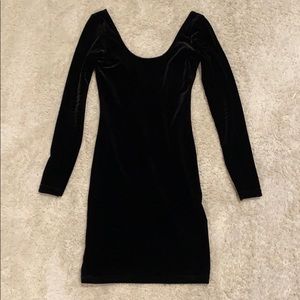 American apparel black velvet bodycon dress